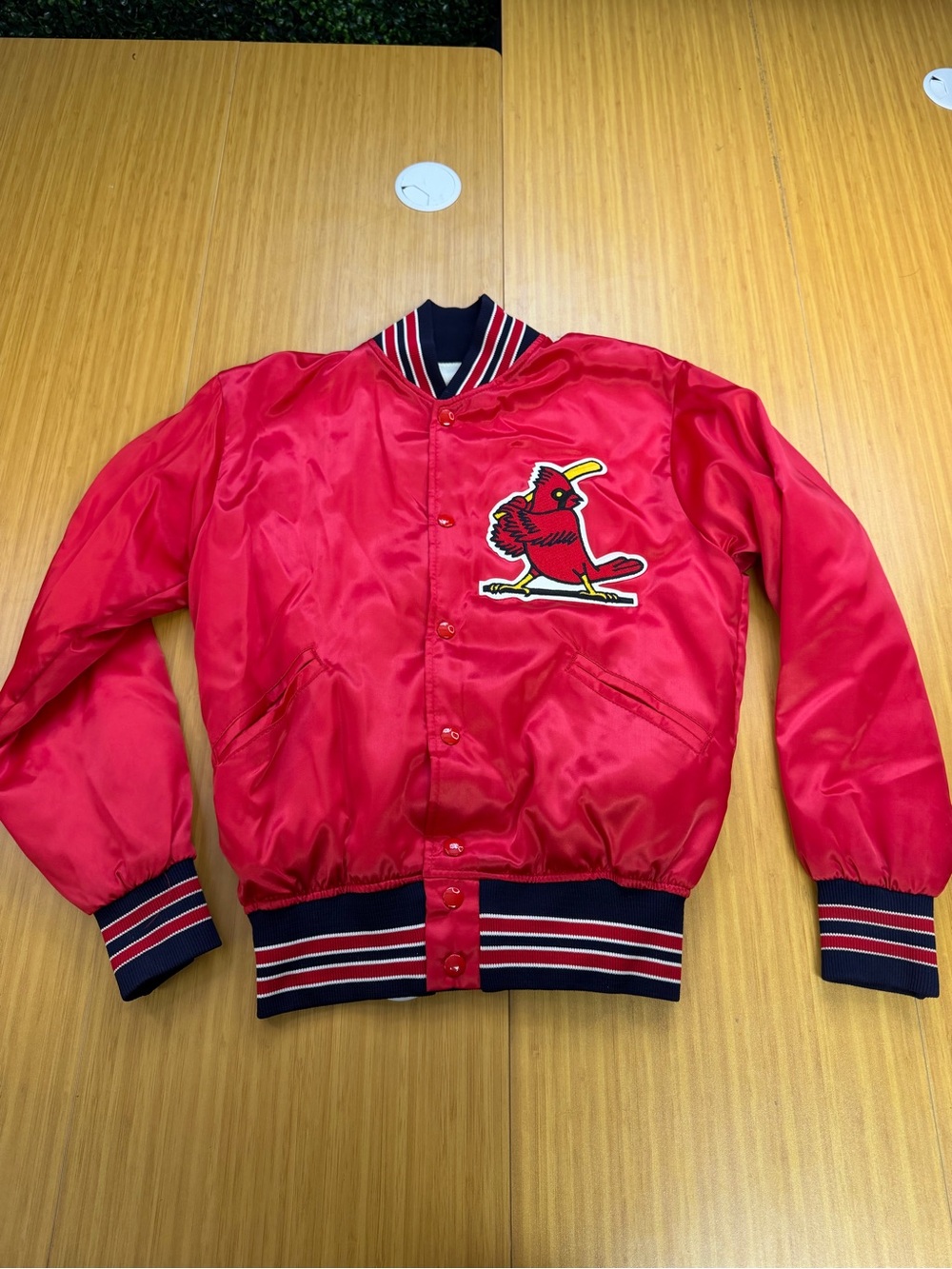 Vintage Felco Satin Bomber Jacket St Louis Cardinals MLB 80s Lined Youth XS